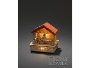 Konstsmide Wooden Silhouette Market Booth Wooden Effect Roof (Battery Operated, Warm White, LED)